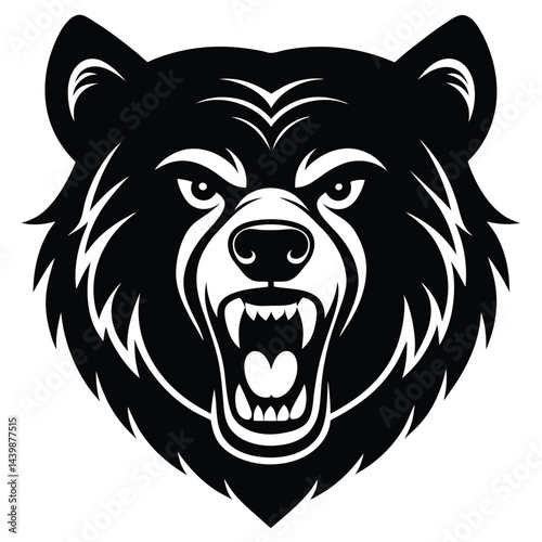Vector Illustration Of Cute Kodiak Bear Angry