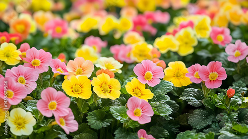 Wallpaper Mural Vibrant Pink and Yellow Flowers in Full Bloom Torontodigital.ca