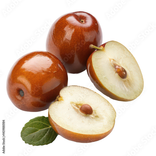 Jujube png fresh jujube fruit png chinese date fruit png sweet jujube berries png organic red jujube png white background image