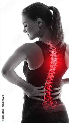 Woman Experiencing Back Pain Highlighting Spine Issues