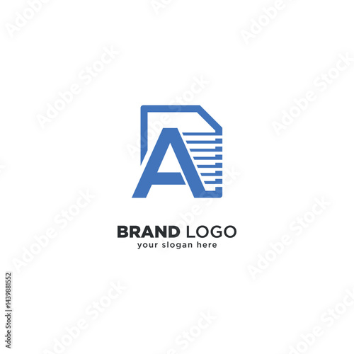 Minimalist A Document Logo Design, Smart Branding Idea.