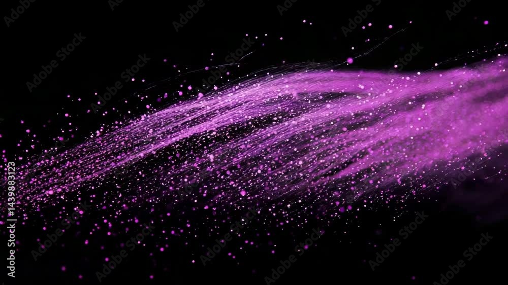 abstract blue purple yellow green red orange background with particles, line, wave, star, light