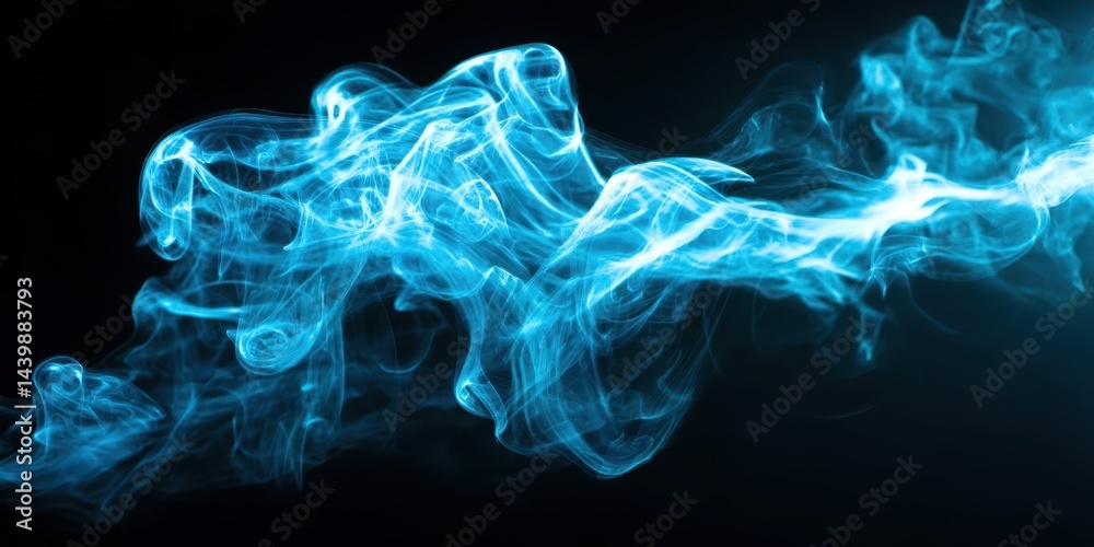 Fototapeta premium A blue smoke trail is shown in the image