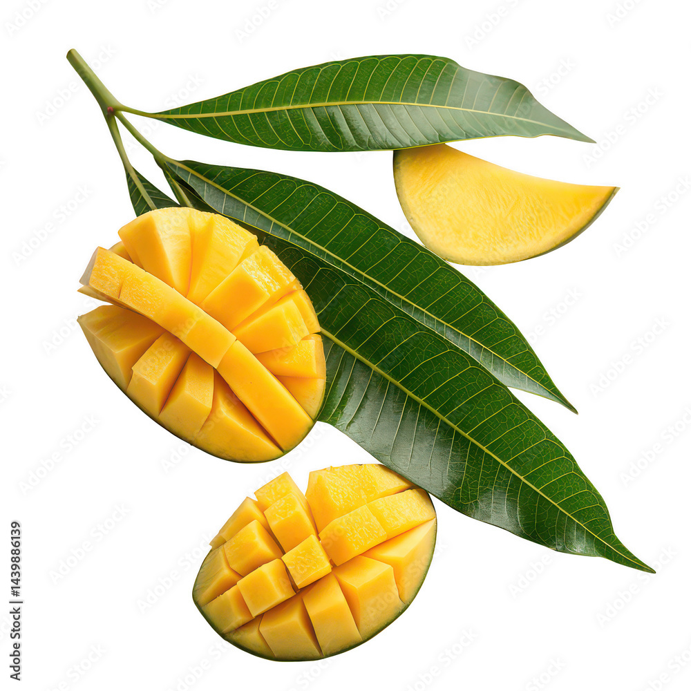 Mango leaf with slices png mango with leaves png tropical mango slices png green mango leaf png ripe mango png white background image Mango leaf with slices png mango with leaves png tropical mango slices png green mango leaf png ripe mango png white background image