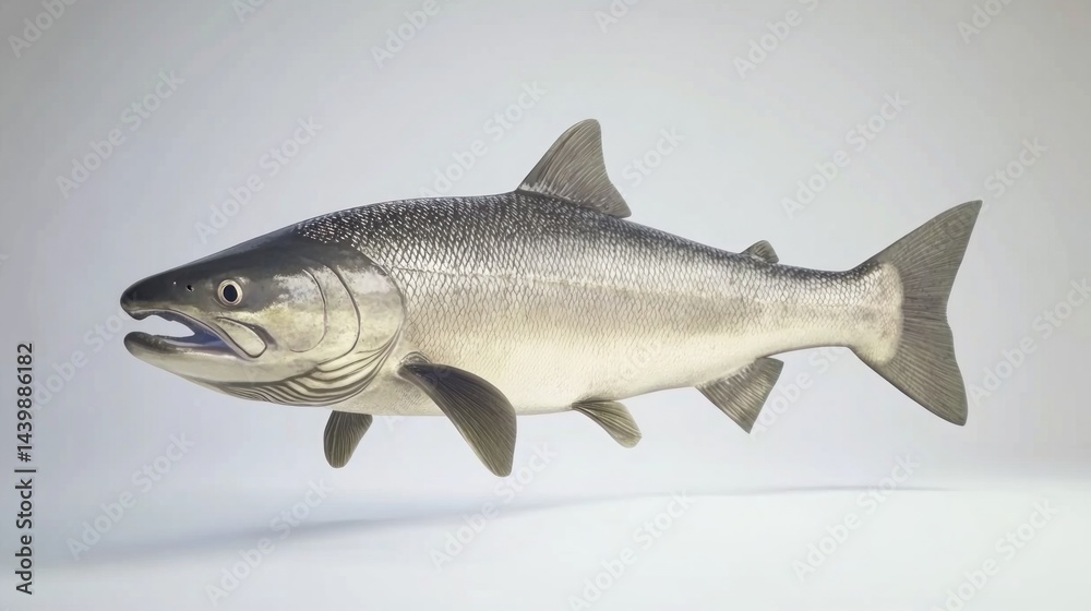 Naklejka premium Realistic rendering of a salmon