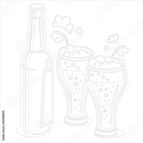 Vintage Beer Line Art Retro Icon Design