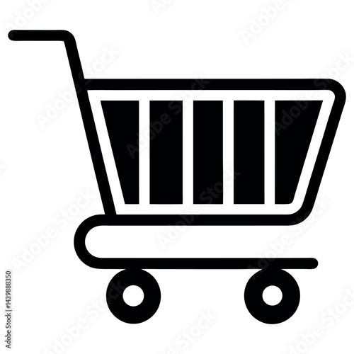 vector shopping cart icon on white background 