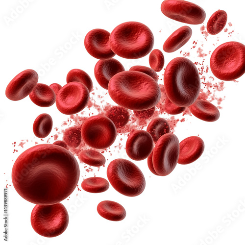 red blood cells png isolated background ,transparent background