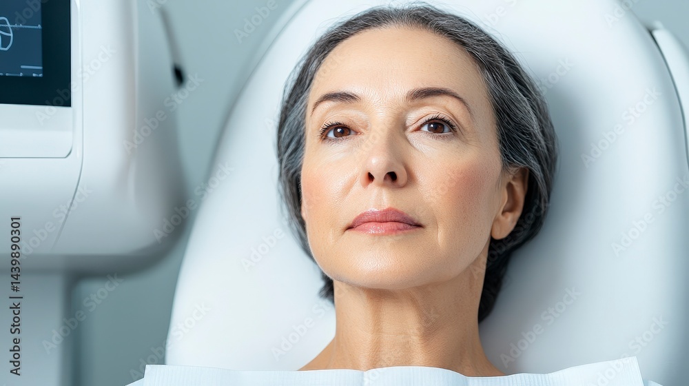Patient Undergoing Bone Density Scan for Comprehensive Health Assessment and Diagnostic Insights Patient Undergoing Bone Density Scan for Comprehensive Health Assessment and Diagnostic Insights