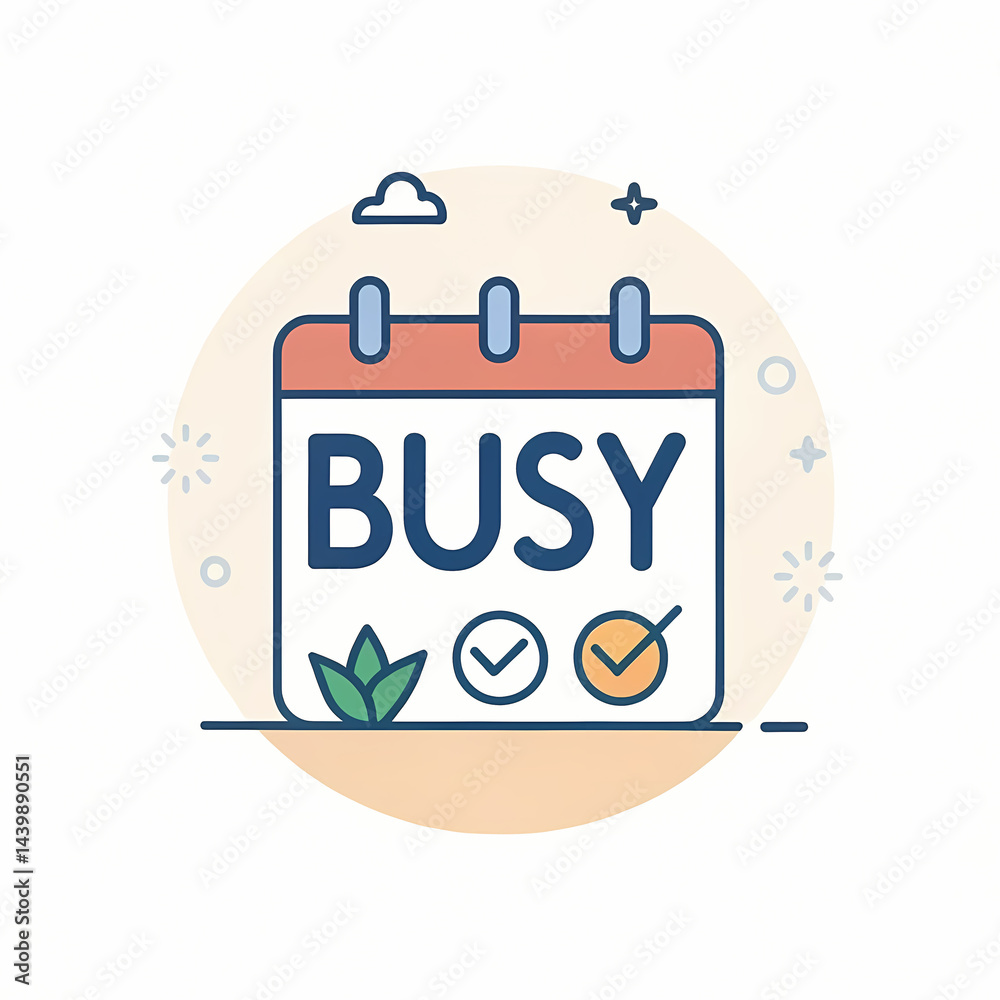 Fototapeta premium Busy Schedule Calendar Illustration