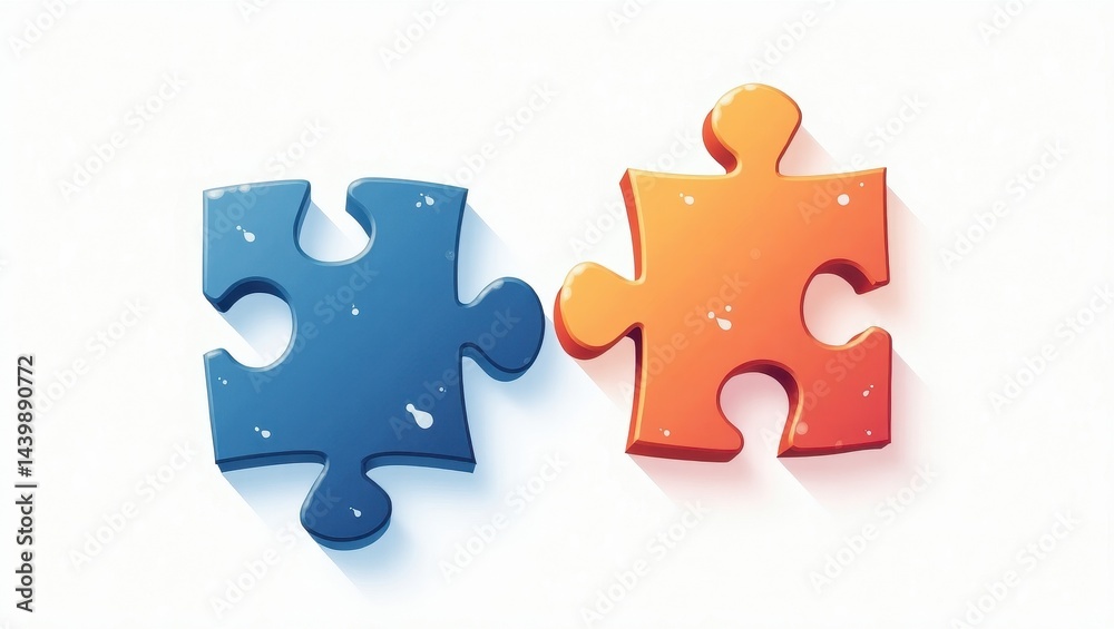Obraz premium Interlocking Puzzle Pieces Teamwork Solution Connection Collaboration Concept