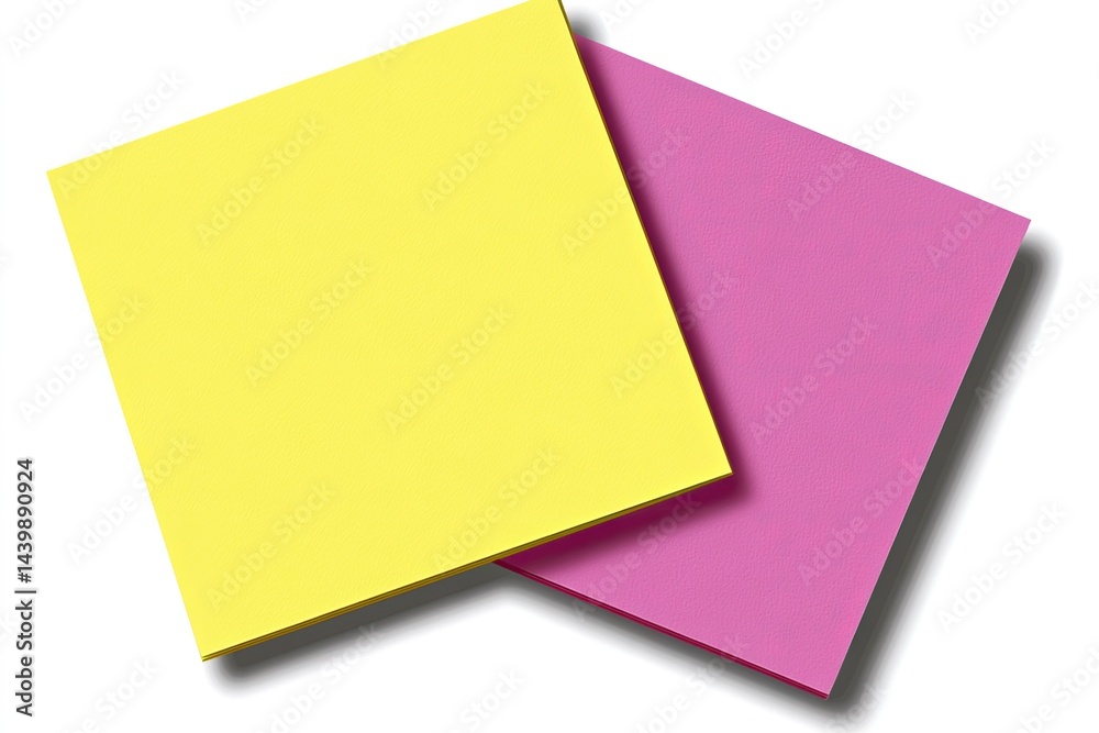 Two colorful sticky notes Two colorful sticky notes