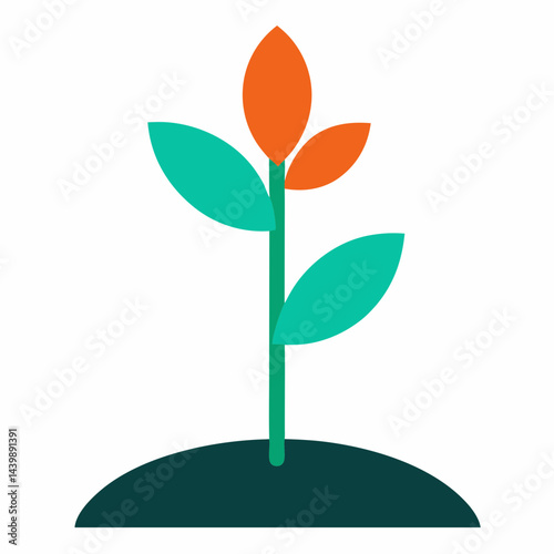 vector illustration of a plant with roots
