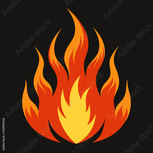 fire flames on black background