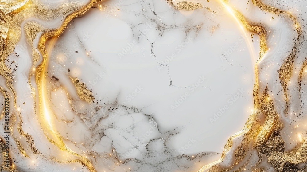 Obraz premium Gold marble luxury background texture design for wedding invitation cards, cover, packaging, and fashion templates. Luxurious golden and white marble frame background. Marble abstract texture