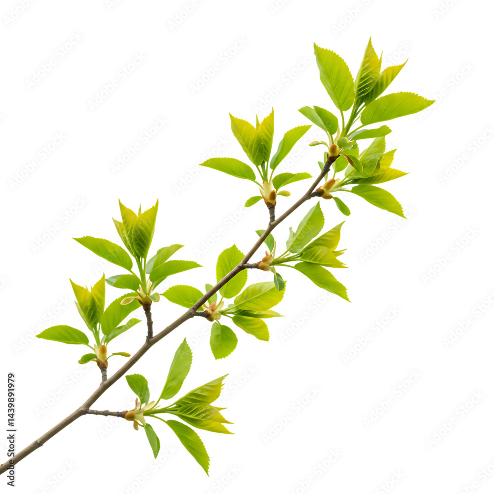 Spring Branch: New Growth Leaves and Twig