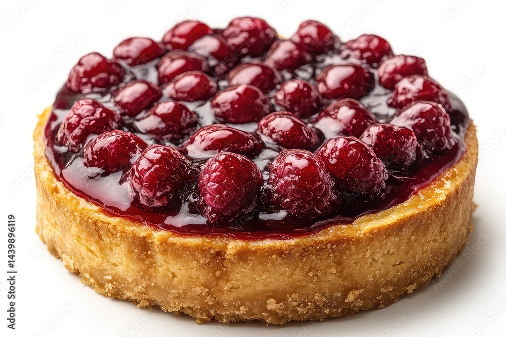 A perfectly baked raspberry cheesecake with a golden-brown crust A perfectly baked raspberry cheesecake with a golden-brown crust