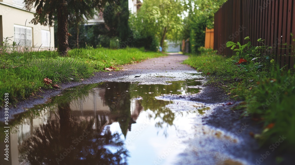 Large puddles forming around uninstalled landscaping features Large puddles forming around uninstalled landscaping features