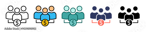 Mutual Fund glyph multiple icon