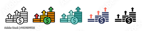 Wealth Growth glyph multiple icon