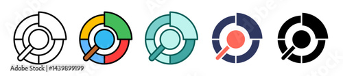 Market Analysis glyph multiple icon