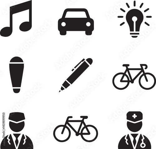 transportation icons set