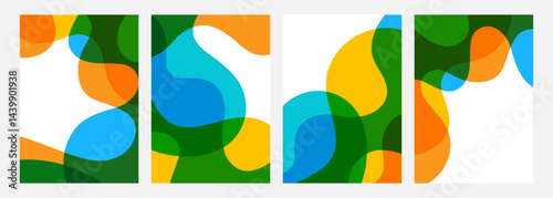 Summer colors. Summertime theme abstract backgrounds with bright colored flowing waves for summer season creative graphic design. Vector illustration.