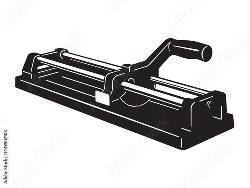 Manual Tile Cutter Silhouette Vector Design for Flooring and Home Renovation Projects