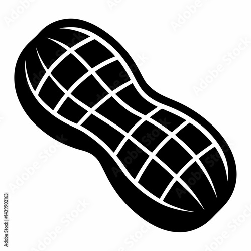 Black Peanut Icon Vector Design for Nutrition and Snack Themes