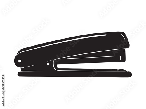 Office Stapler Silhouette Vector Illustration for Stationery, School, and Business Essentials