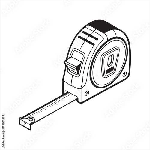 Digital tape Measure, White background