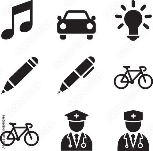 transportation icons set