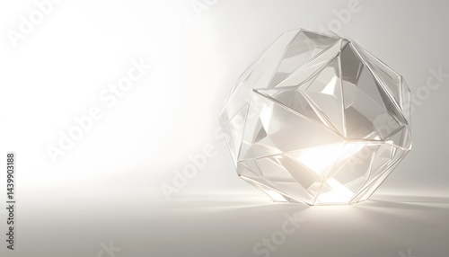 Obraz na płótnie A transparent and faceted geometric design with internal illumination w salonie