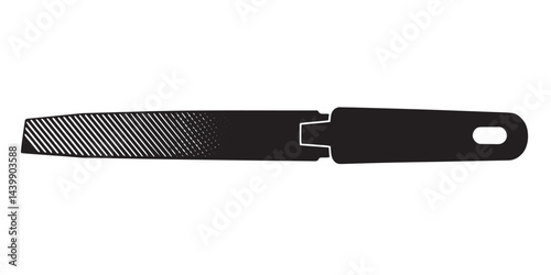 Flat Metal Rasp File Silhouette Vector Black Icon for Woodworking and Metal Craft Design