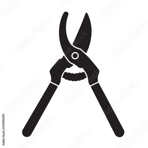 Garden Lopper Shears Silhouette Vector Black Icon for Landscaping and Gardening Tools Design
