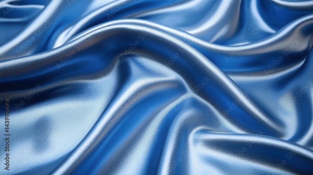 Obraz premium Blue Silk Drape with Soft Curves.