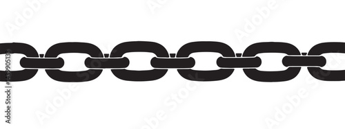 Industrial Steel Chain Silhouette Vector Illustration for Heavy Duty Applications