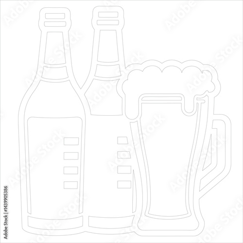 Glass Beer Bottle Icon Hand Sketched Symbol