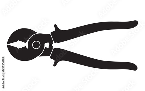 Locking Pliers Tool Silhouette Vector Illustration for Gripping and Repair Tasks