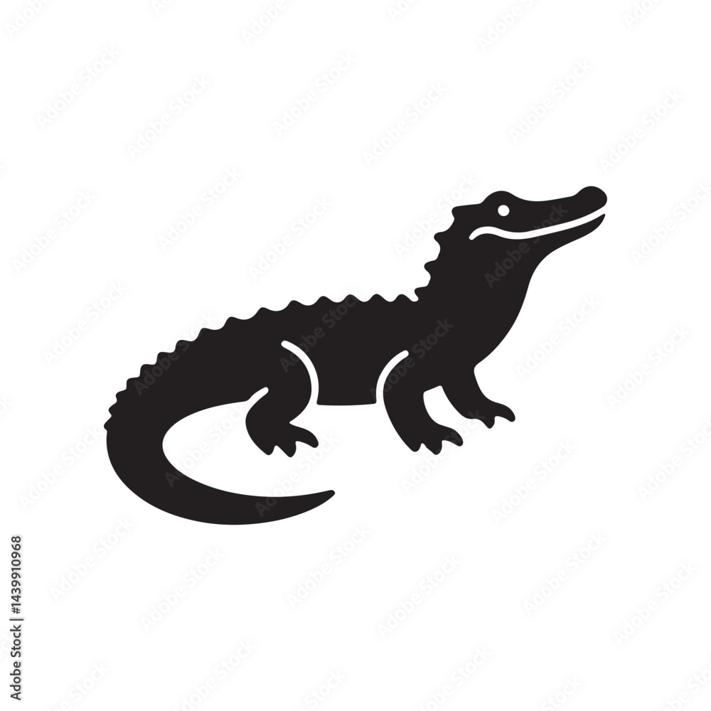 Naklejka premium alligator vector silhouette clip art logo illustration