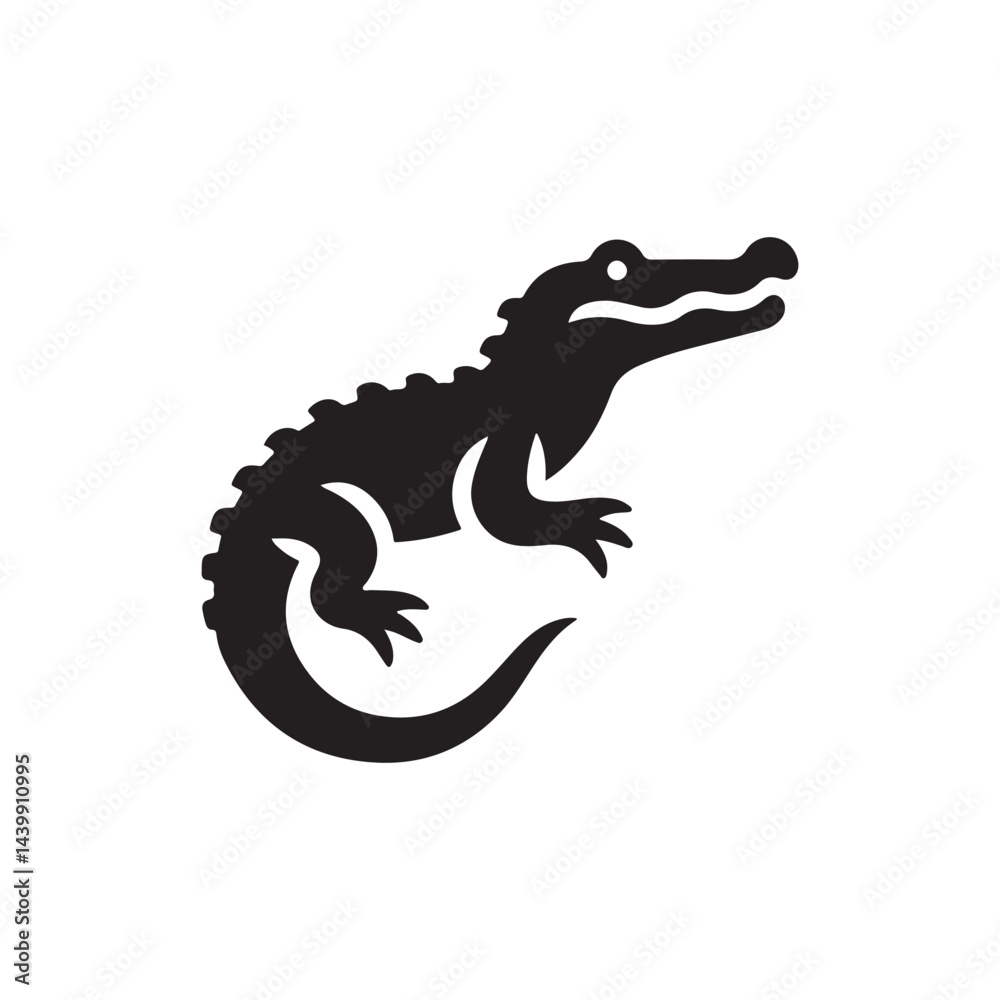 Fototapeta premium alligator vector silhouette clip art logo illustration