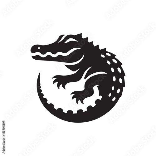 alligator vector silhouette clip art logo illustration