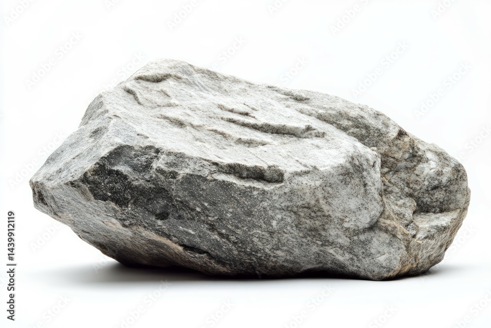 Natural grey stone isolated on white background. Neural network AI generated Natural grey stone isolated on white background. Neural network AI generated