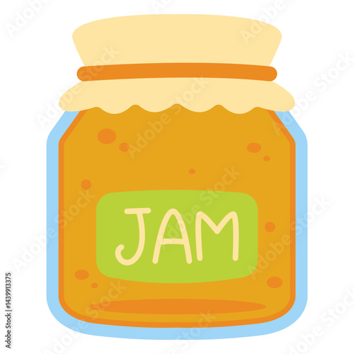 jar of orange jam illustration