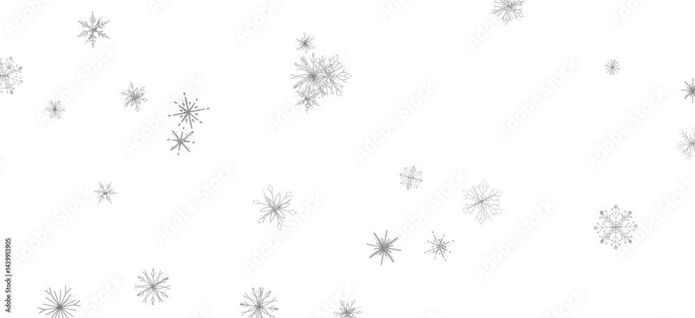 Whirling Snowflakes: Enthralling 3D Illustration of Falling Festive Snow Crystals