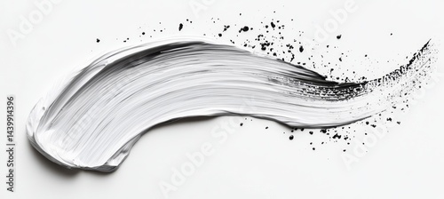 Obraz na płótnie Artful White Brush Stroke of Oil Paint Isolated on White, Creating an Elegant Artistic Contrast w salonie
