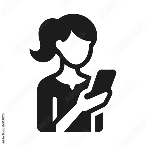 A woman messaging with phone vector illustration design isolated on white background