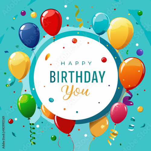 happy birthday card with balloons