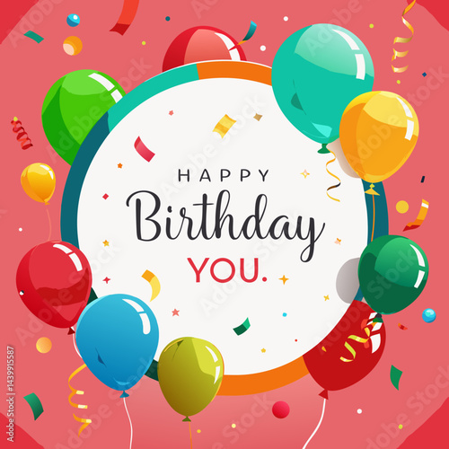birthday card with balloons