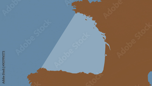 Bay of Biscay highlighted. Patterned map